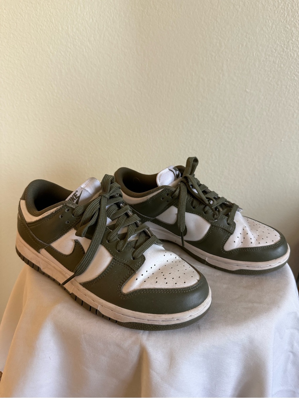 Nike dunk low sneakers in olive green
